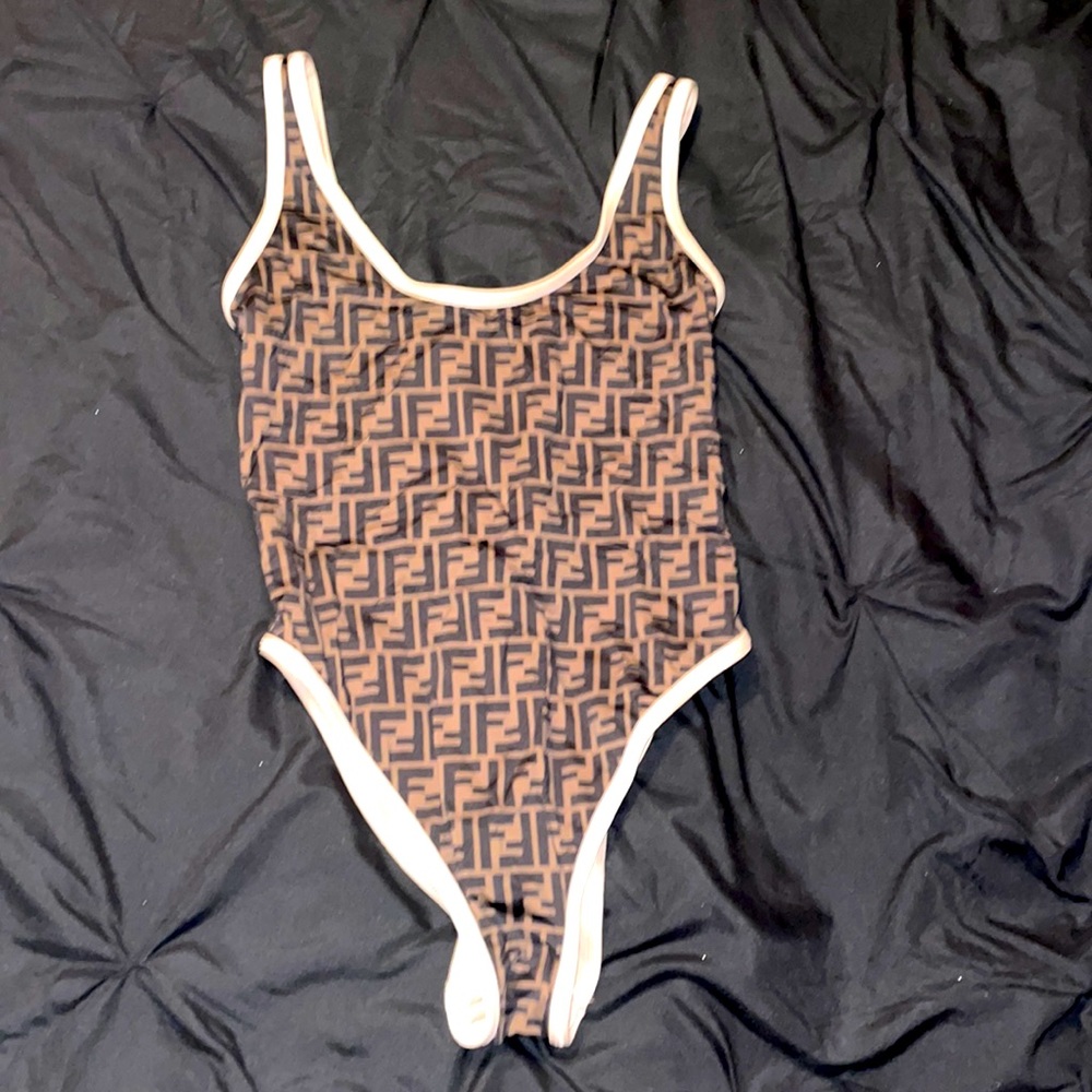 Brown Fendi One-piece bathing suit